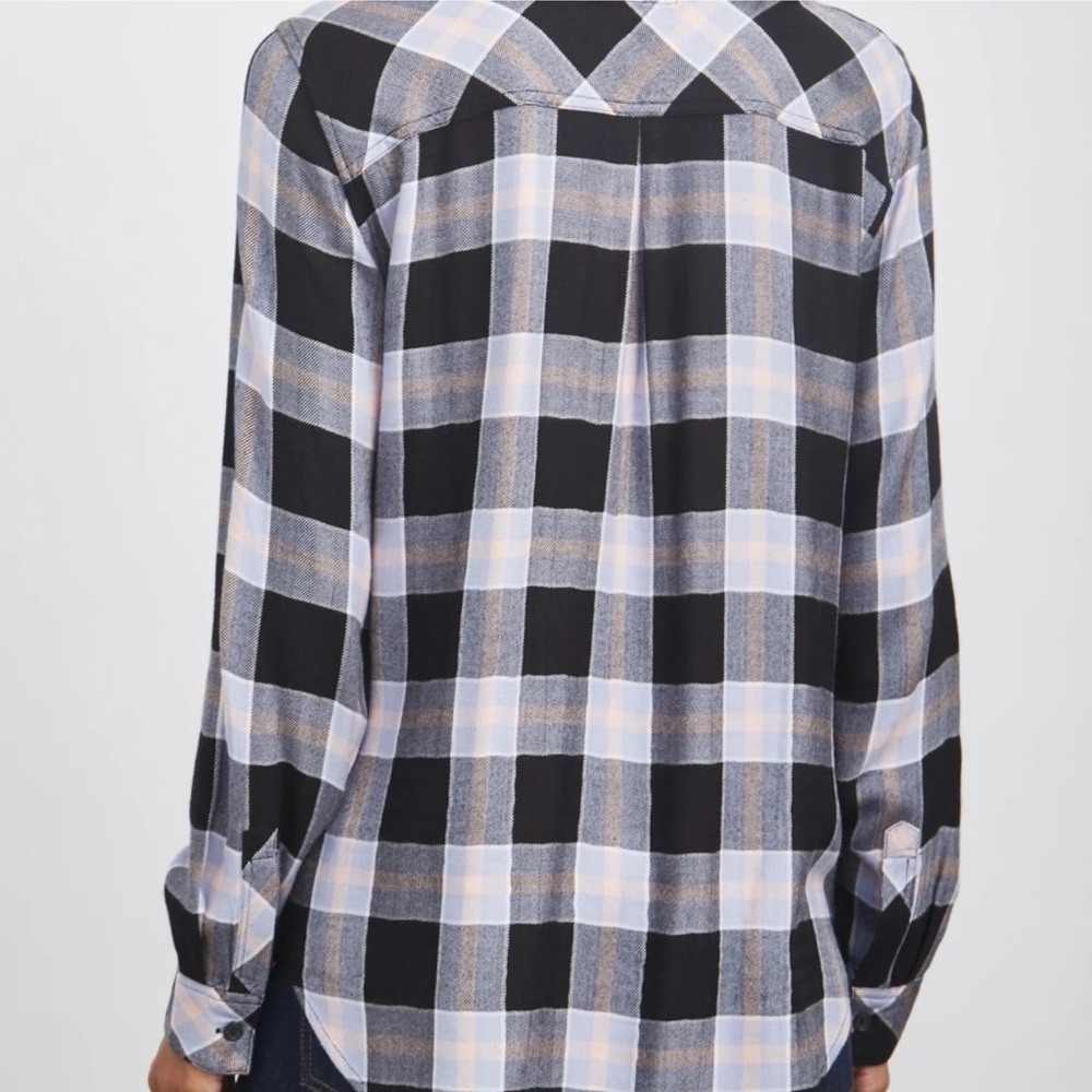 Rails Hunter In Onyx Perwinkle Blush Button Up Lo… - image 8